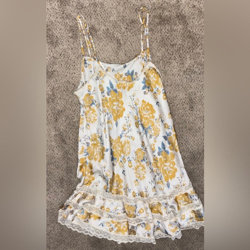Free People Floral Mini Dress in Yellow and Blue - Picture 6 of 10